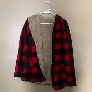 Buffalo Plaid Sherpa Jacket